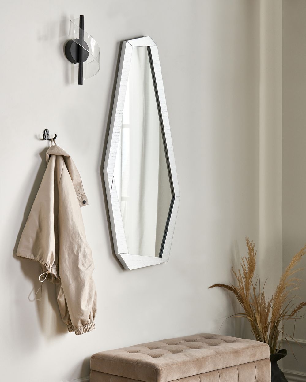 Väggspegel CHANU 44 cm 104 cm Silver