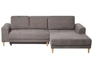 Corner Sofa Bed 3 Seater NUBORG with Storage Chenille Taupe Left Hand_1017445