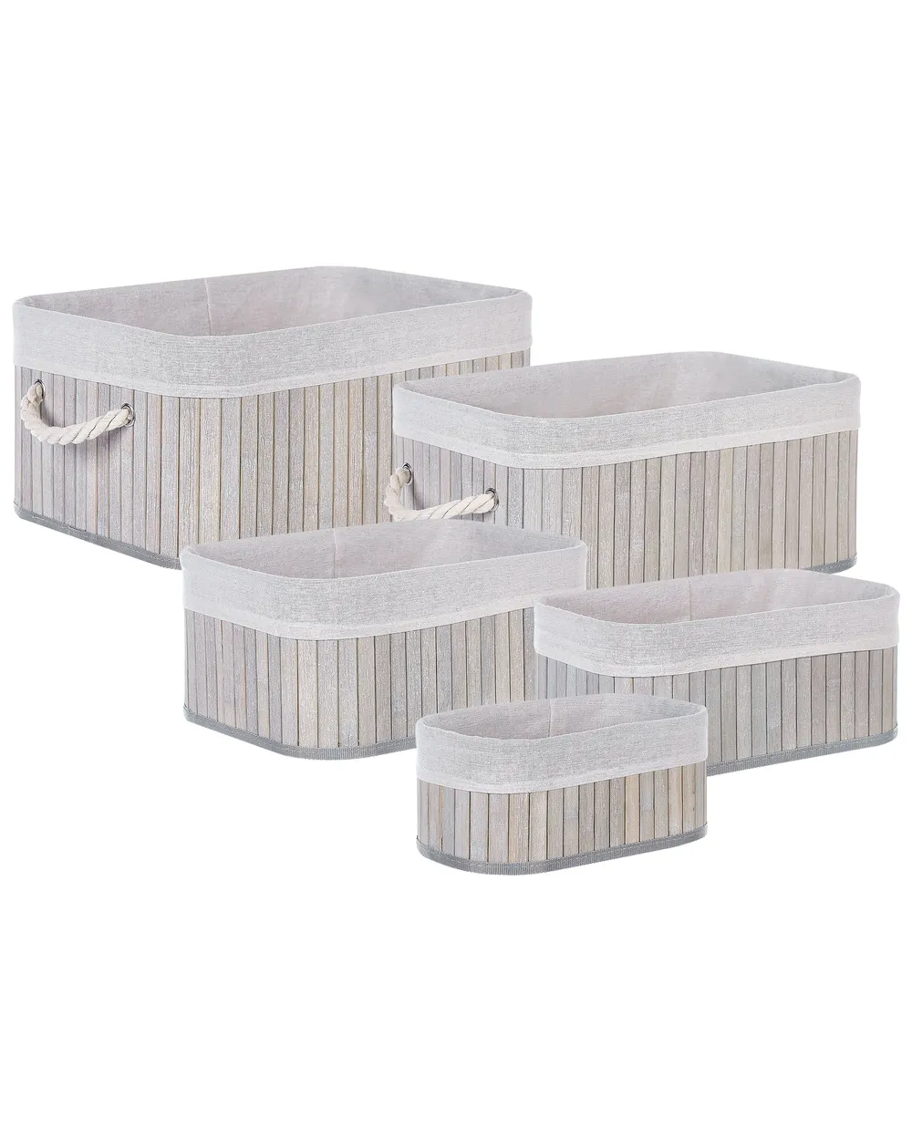 Set med 5 korgar TALPE Bambu Grå