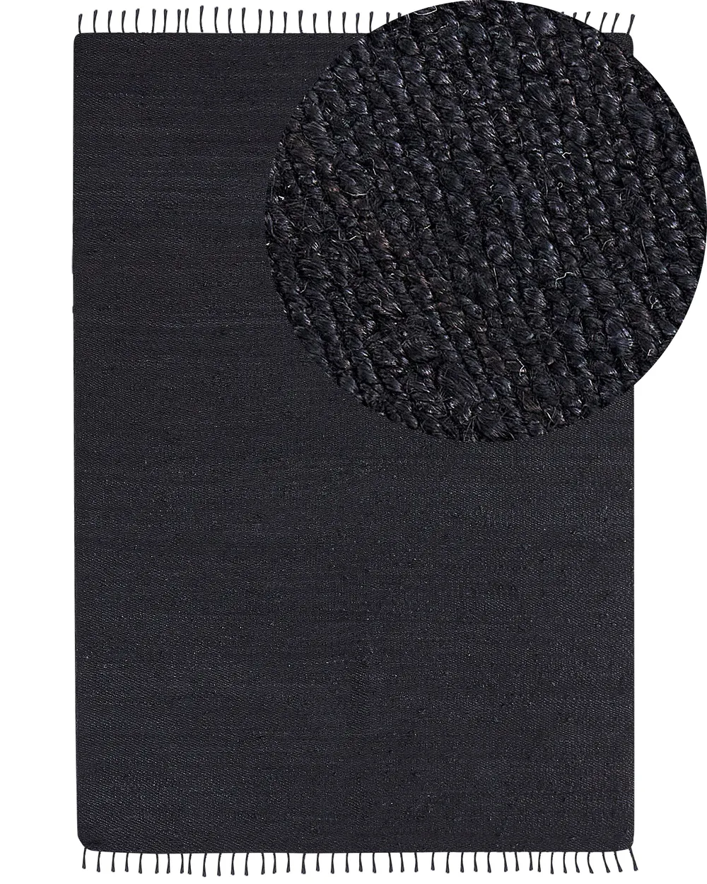 Rug SINANKOY Black 160 x 230 cm Jute