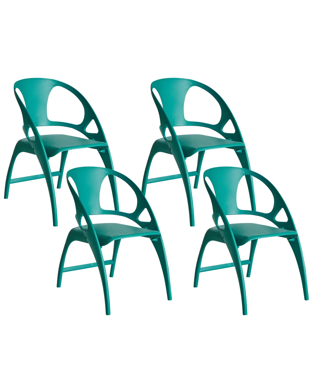 Set of 4 Garden Chairs NEMI Folding Teal