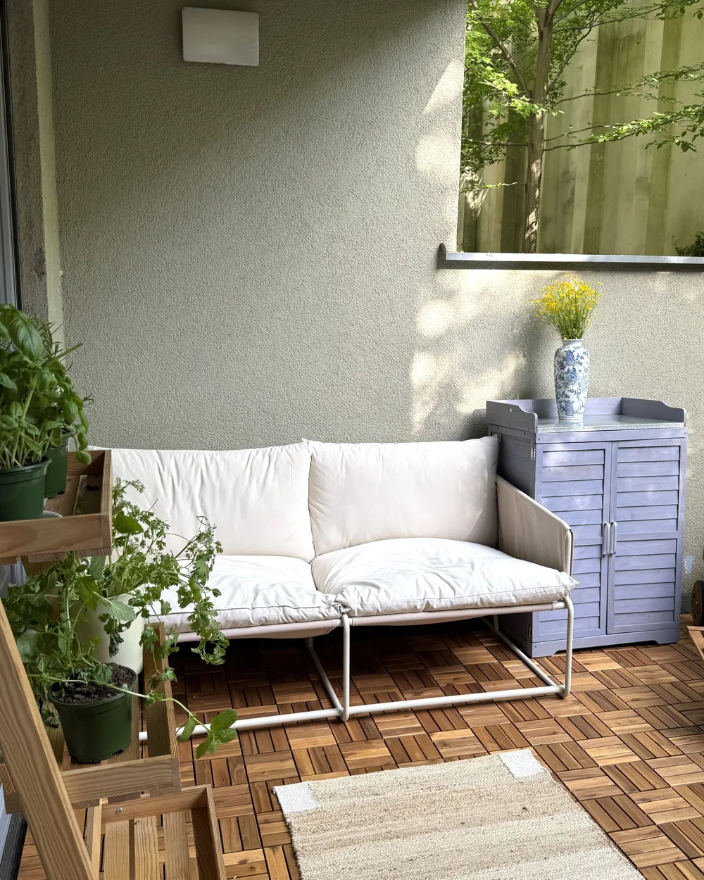 Trädgårdssoffa 2-sits PONTE Metall Ljusbeige_1124333