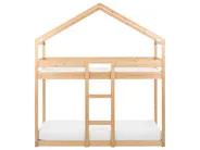 Bunk Bed House Pine Wood LABATUT 90 x 200 cm (EU Single) Light Brown_911498