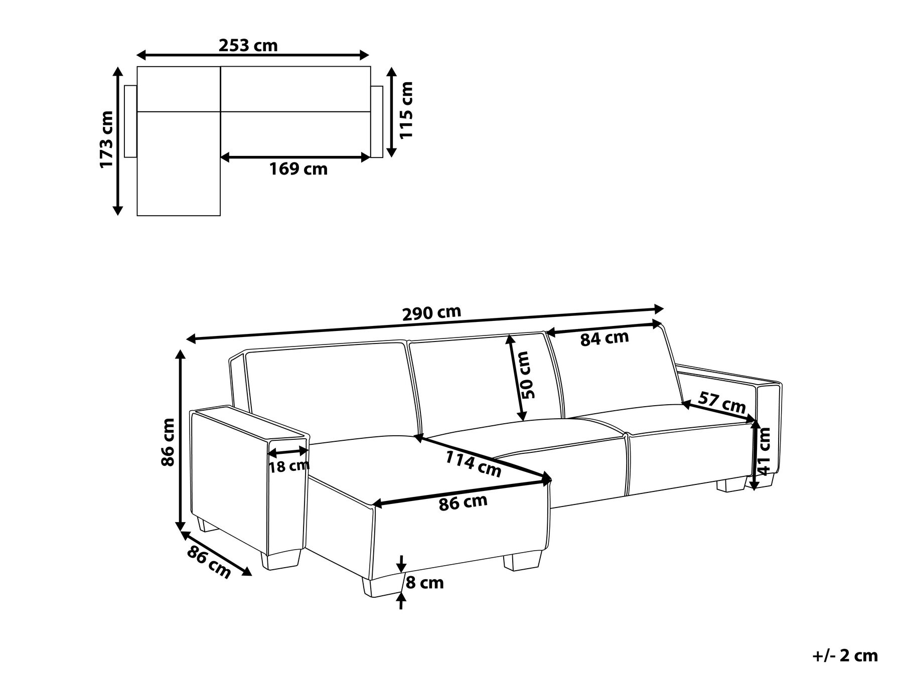 Corner Sofa Bed 3 Seater ROMEDAL Fabric Light Grey Right Hand_748982