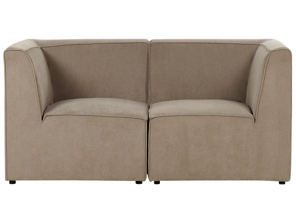 Modular Sofa 2 Seater LEMVIG Corduroy Taupe_875294