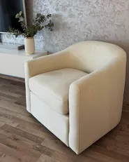 Swivel Armchair MAGNOR Fabric Light Beige_983821