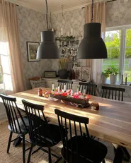 Set of 2 Dining Chairs BURBANK Wood Black_892173