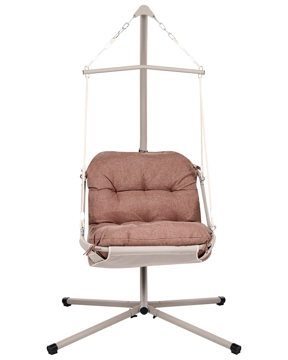 Hanging Chair with Stand ALGHERO Metal Brown_1094842
