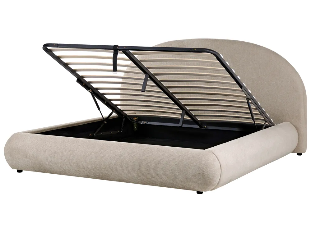 Ottoman Bed GRASSE Fabric Taupe 180 x 200 cm (EU Super King)_1056337