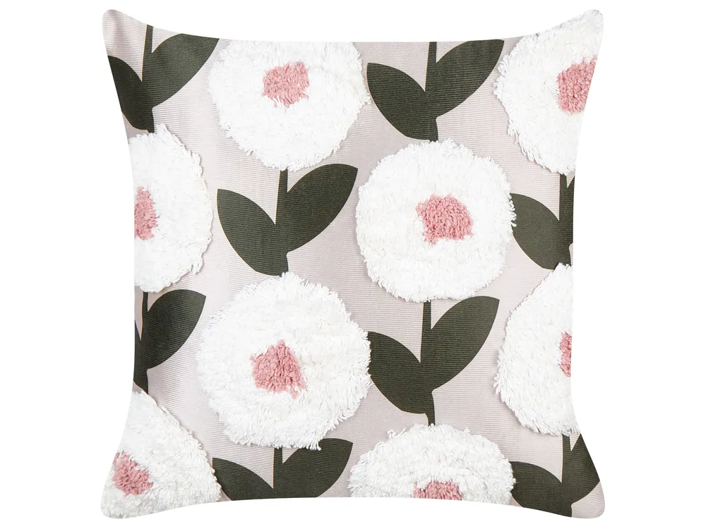 Set of 2 Decorative Cushions KUNRI 45 x 45 cm Cotton Multicolour Floral Pattern_910469