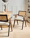 Ruokatuolisetti 2 kpl AVA Puu Tummanruskea/vaaleanbeige