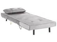 Single Sofa Bed VESTFOLD Velvet Grey_808680