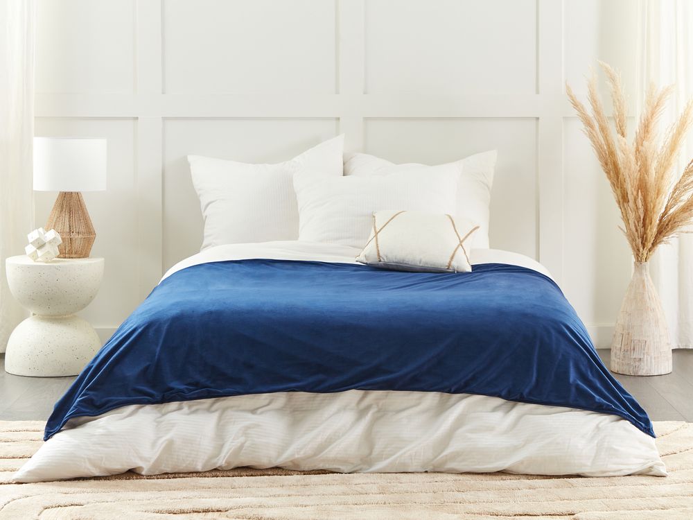Weighted Blanket Cover RHEA 135 x 200 cm Polyester Navy Blue
