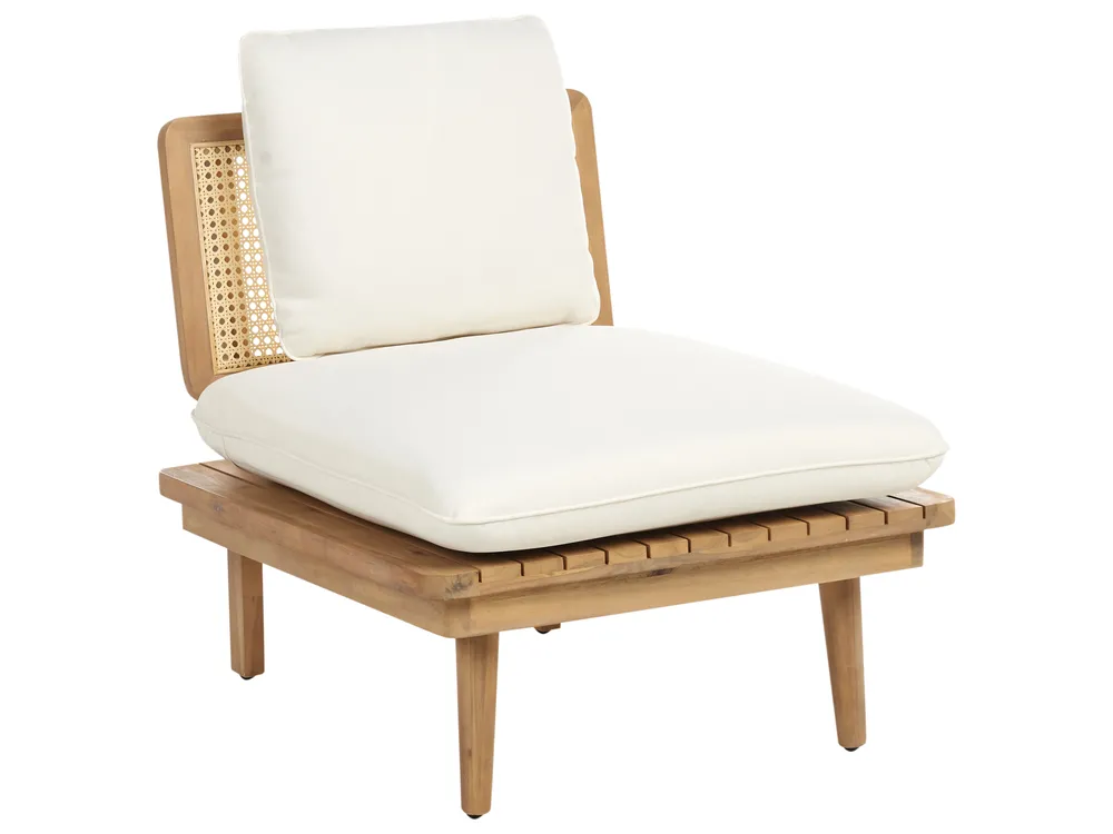 Garden Lounge Set with Table 4 Seater ACCADIA Certified Acacia Wood Light Beige_952773