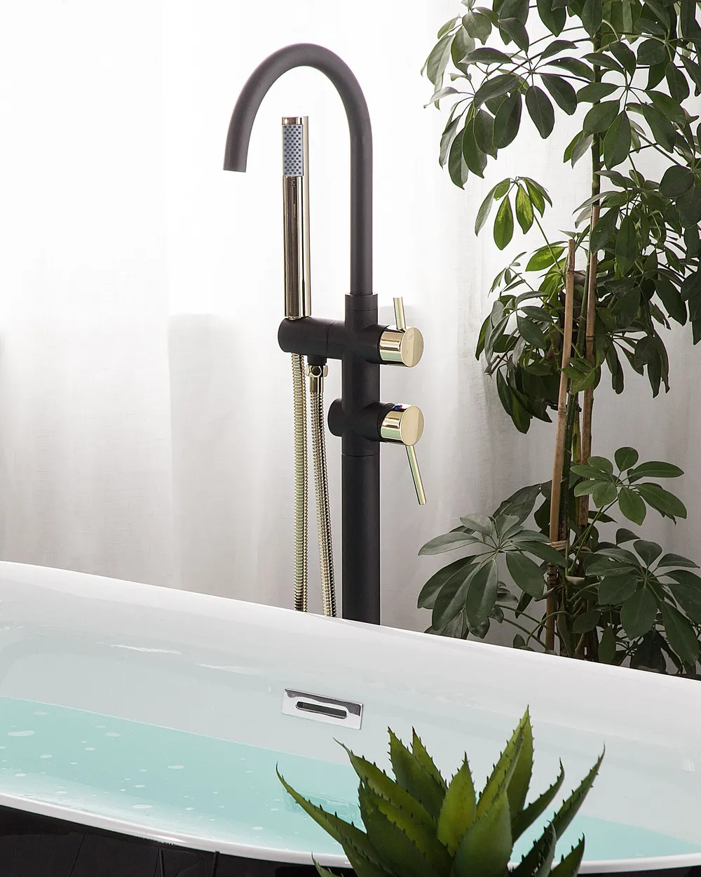 Freestanding Bathtub Faucet TUGELA Black/ Gold