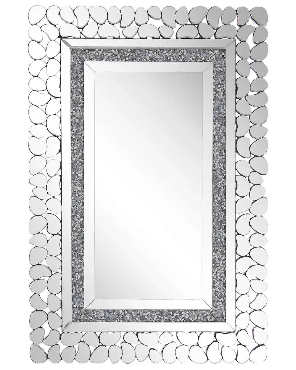 Wall Mirror PABU 60 cm 90 cm Silver