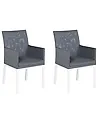 Set of 2 Garden Chairs with Cushions BACOLI Fabric Dark Grey