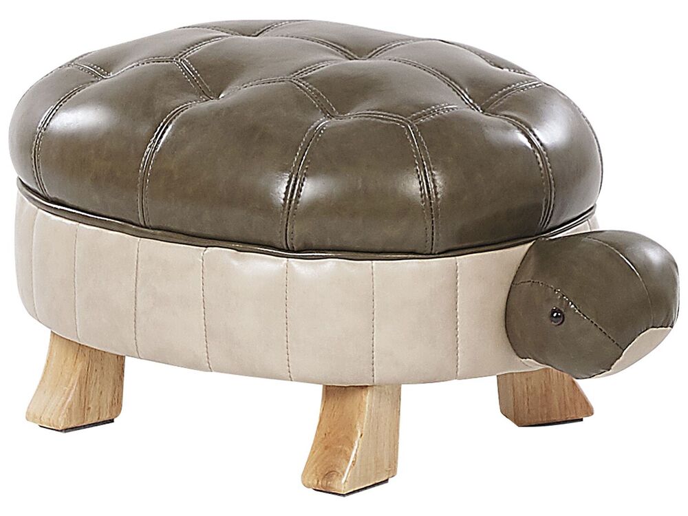 Djurpuff TURTLE Sköldpadda Konstläder Mörkgrön