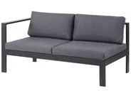 Garden Corner Sofa with Table 5 Seater MESSINA Metal Black Left Hand_769439