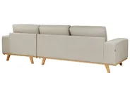 Corner Sofa 3 Seater NORA Fabric Light Beige Right Hand_891230