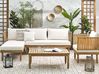 Garden Lounge Set with Table 4 Seater CREMONA Acacia Wood Light Brown/ Off-White Right Hand