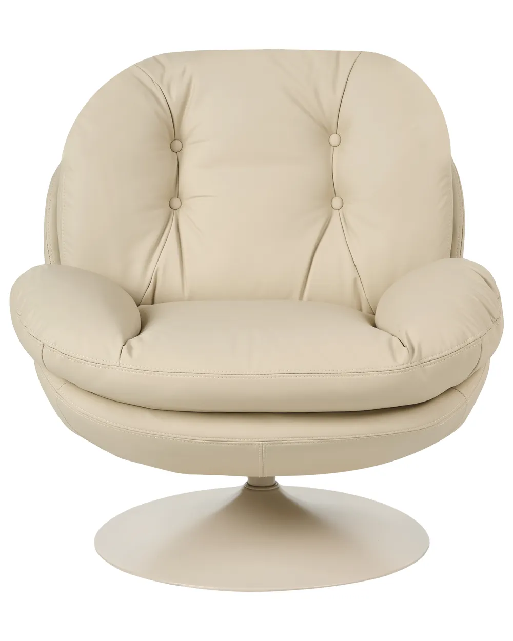 Swivel Armchair NOLVIK Faux Leather Beige_1120103