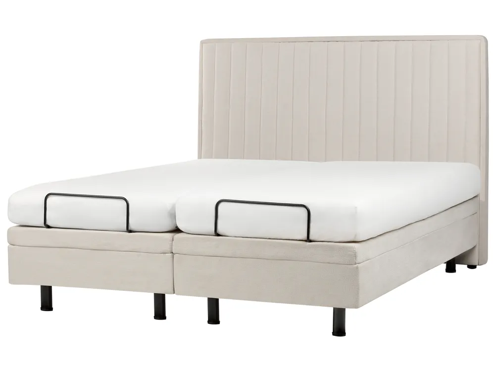 Justerbar säng  DUKE II 160 x 200 cm Ljusbeige_910546