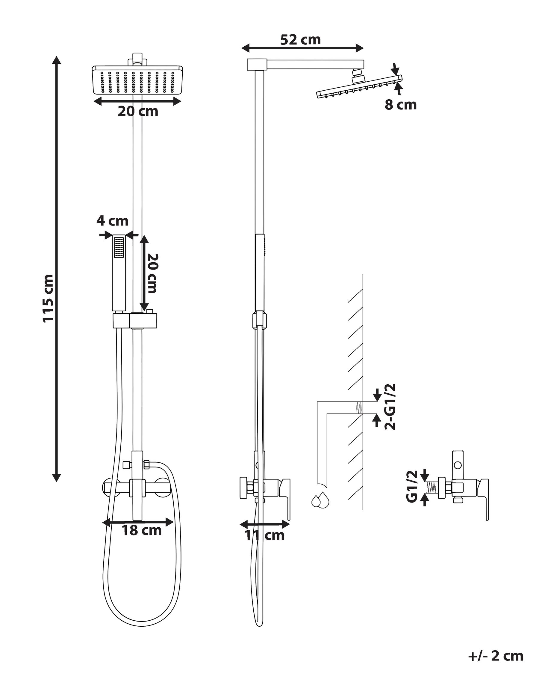 Mixer Shower Set with Rainshower TAGBO Gold_786925