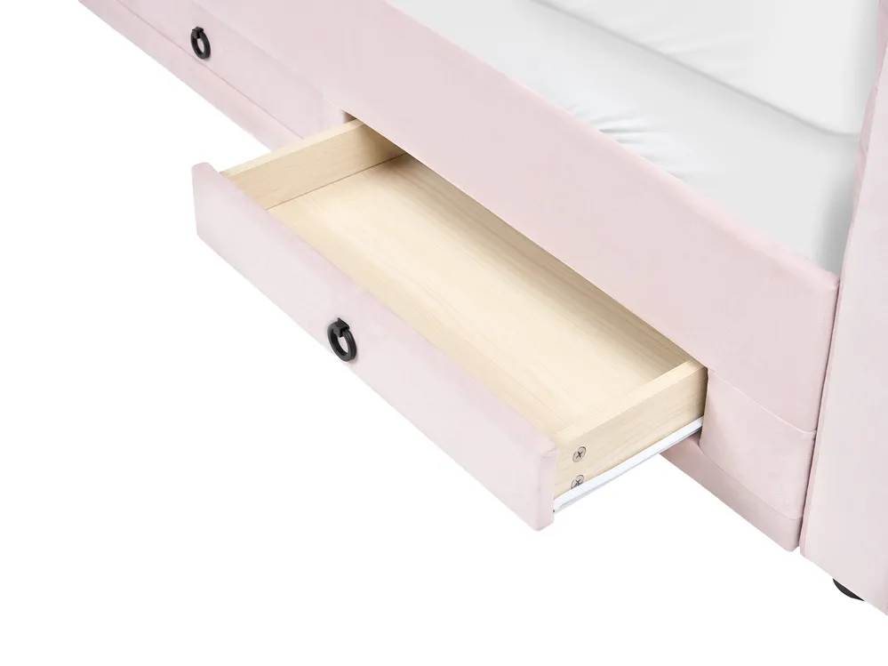 Dagbädd med förvaring Sammet MEUDON 90 x 200 cm Pastellrosa_1069127