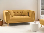 Sofa 2 Seater HABO with Ottoman Fabric Mustard_1077356