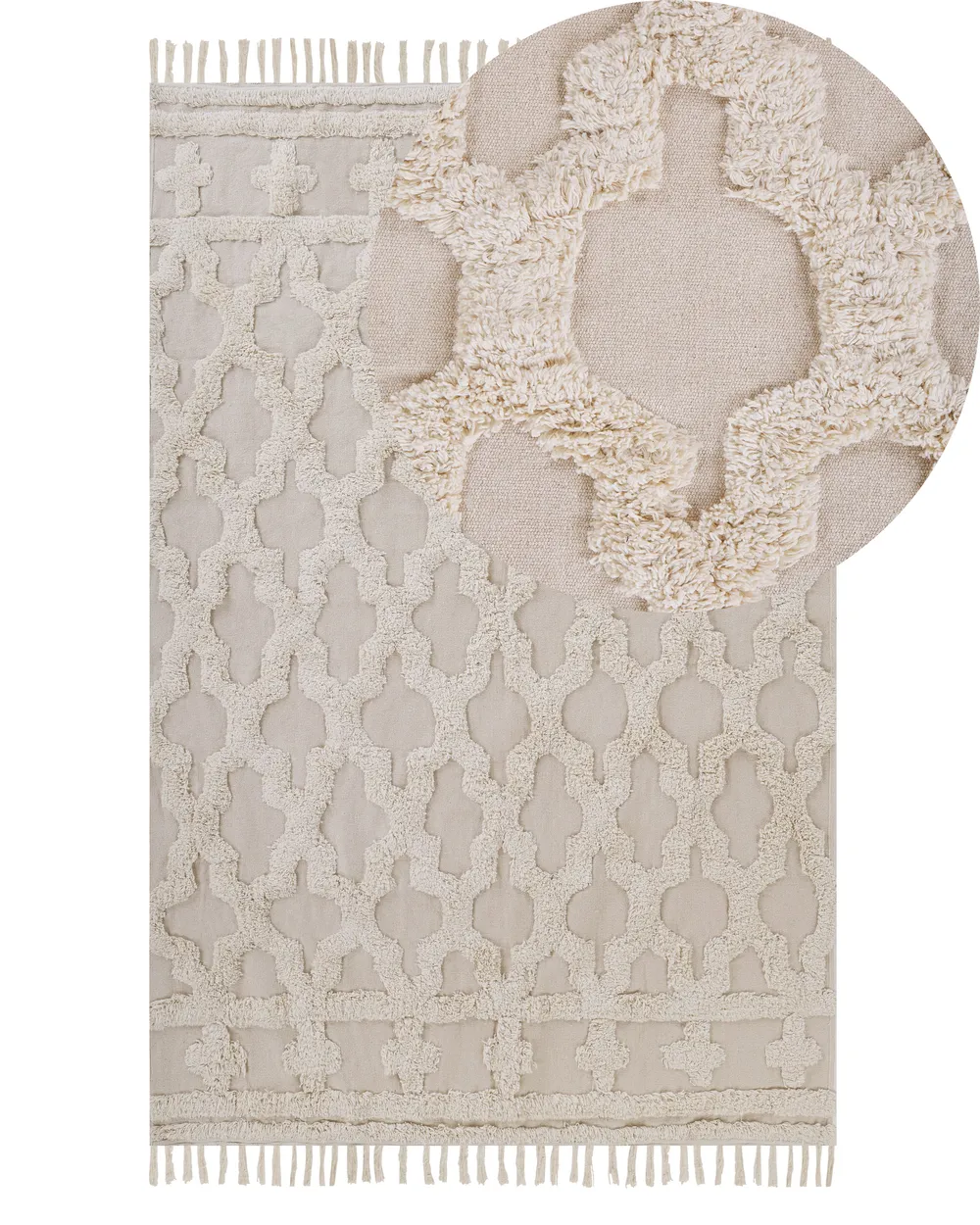 Rug SULUOVA Beige 140 x 200 cm Cotton
