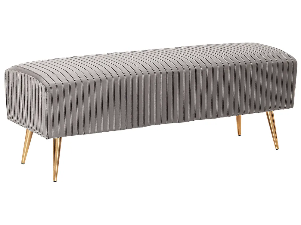 Upholstered Bench PATERSON Velvet Light Grey