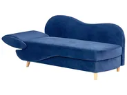 Left-Hand Chaise Longue MERI with Storage Velvet Navy Blue_914260