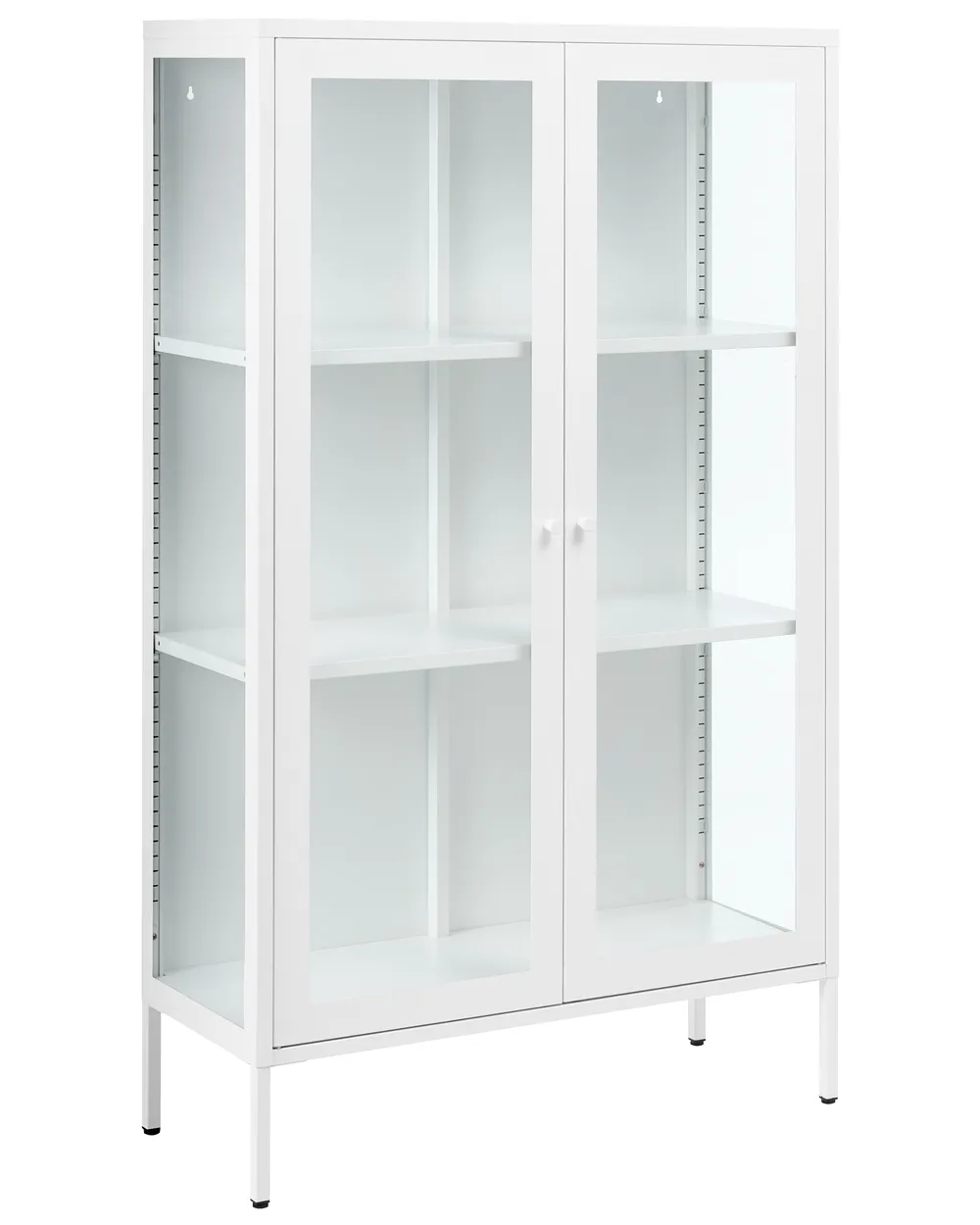 Glass Display Cabinet NASH 90 cm Metal White