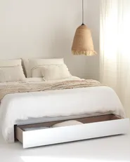 Bed with Storage Drawers without Headboard GIAT Wood White 160 x 200 cm (EU King Size)_1056471