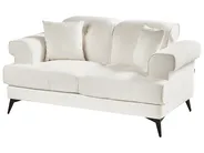Sofa 2 Seater SKIVE Boucle White_948660