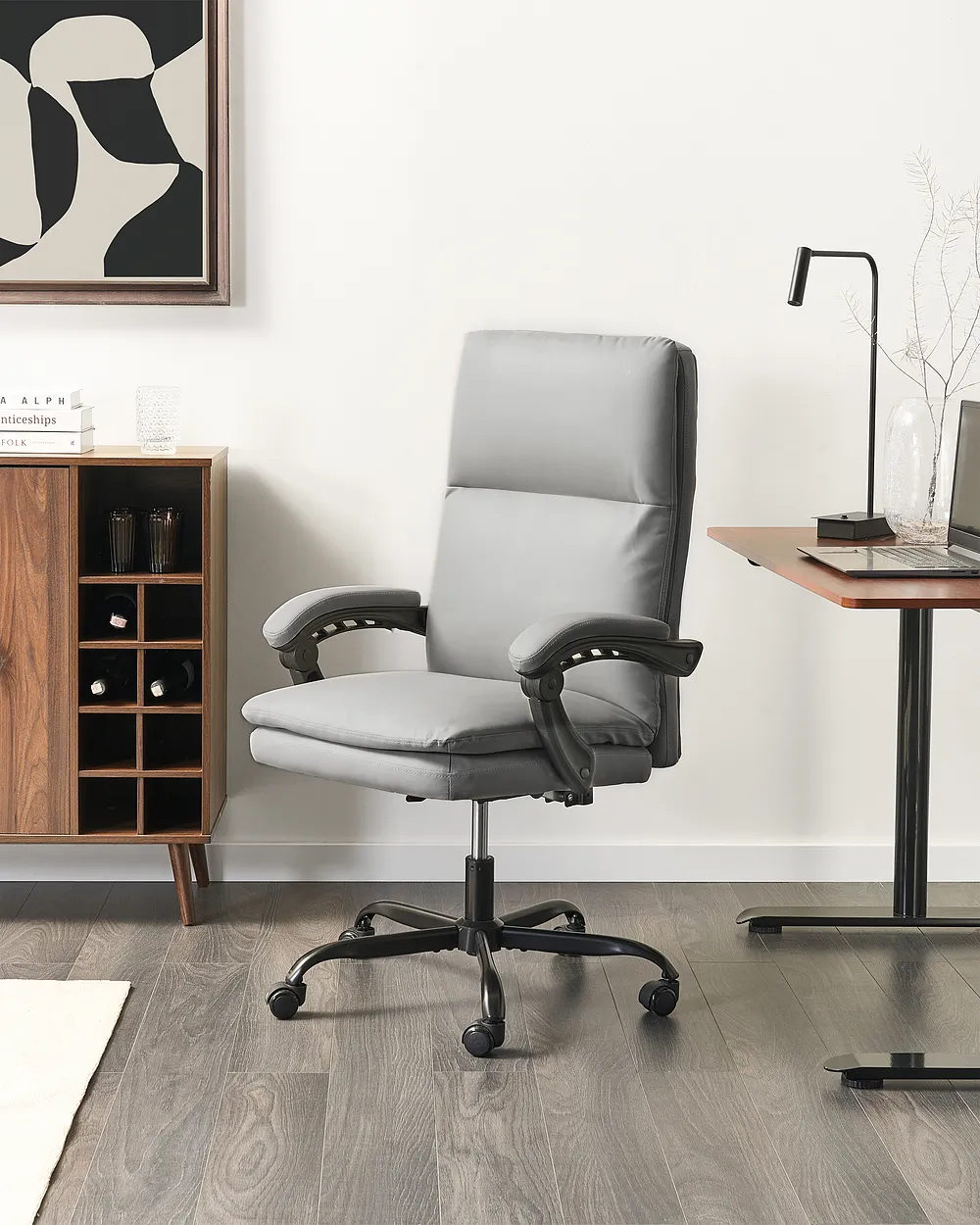 Executive Chair SERENE Faux Leather Light Grey