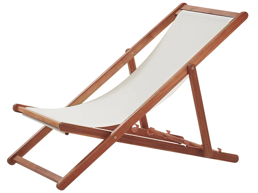 Folding Deck Chair ANZIO with Replacement Fabrics Acacia Wood Dark Brown_860126