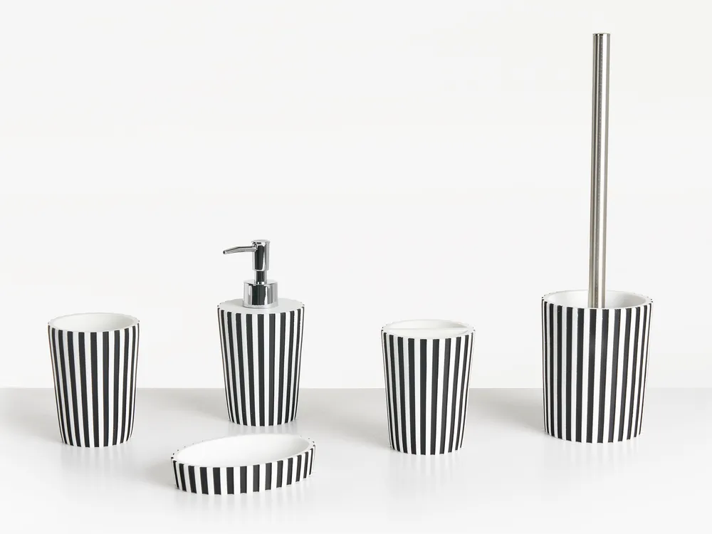 5-Piece Bathroom Accessories Set LIRCAY Black/ White