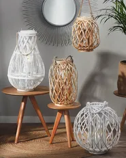 Lantern TONGA 56 cm Bamboo White_791667