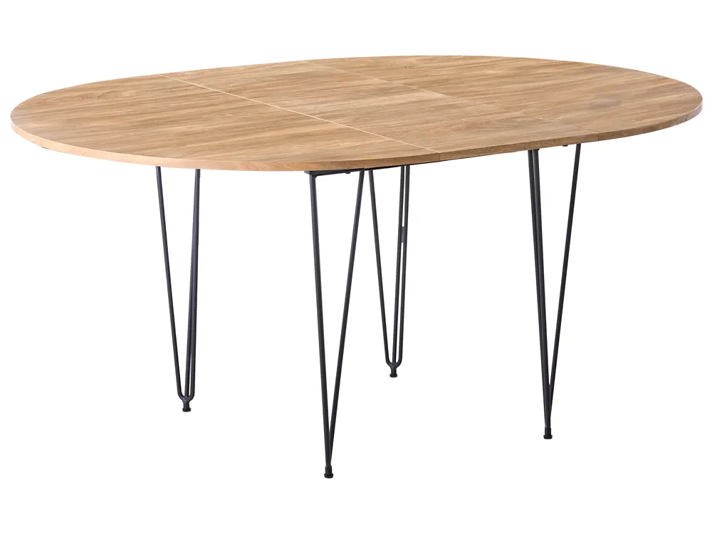 Extending Dining Table LOUISE Brown 120/160 cm 120 cm