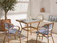 Bistro Table CASPRI 80 cm 80 cm PE Rattan Blue/ White_1090647