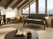 Soffa 2-sits TAMRE Bouclé Grön/ Mörkbrun_985229