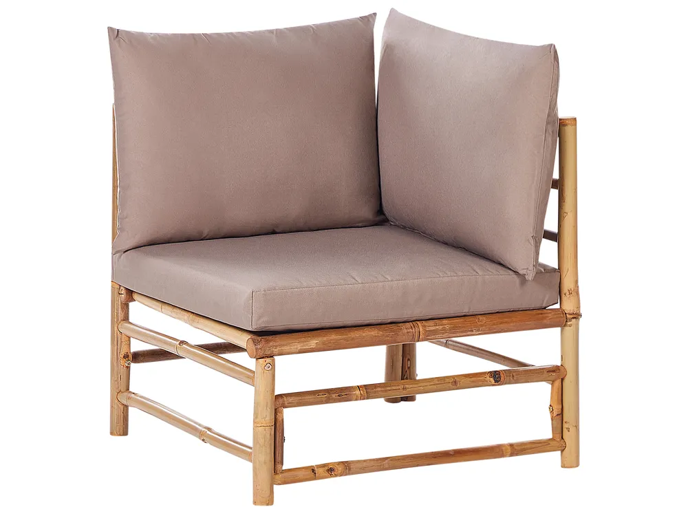 Trädgårdssoffgrupp med bord 6-sits CERRETO Bambu Taupe_908957