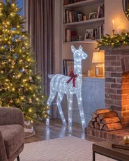 Outdoor Decoration LED AURENNE 110 cm Deer White_1018825