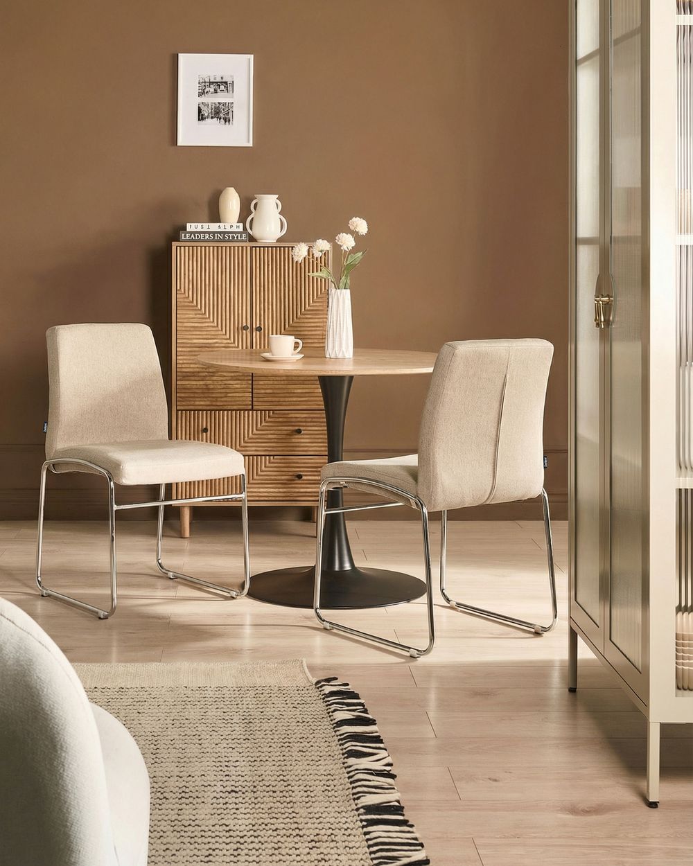 Sett med 2 spisestoler LECCO Beige