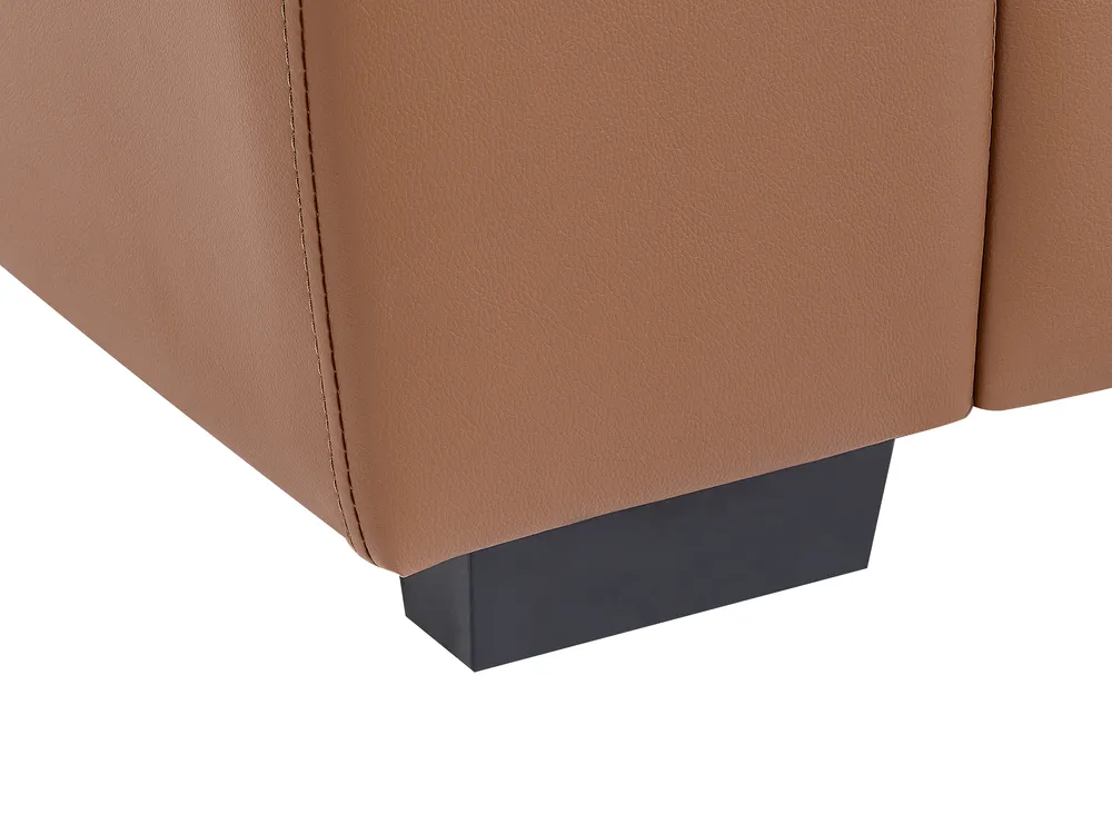 Sofa 3 Seater VOGAR Faux Leather Golden Brown_850623