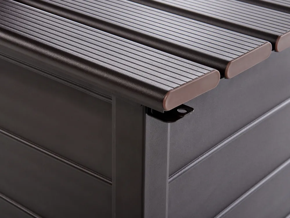 Storage Box CAMPALTO 113 cm 50 cm Metal Dark Brown_937912