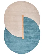 Rug AYUJ Beige/ Blue 160 x 230 cm Viscose_1059486