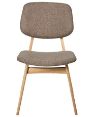 Set of 2 Dining Chairs ELAINE Boucle Light Brown/ Taupe_952285